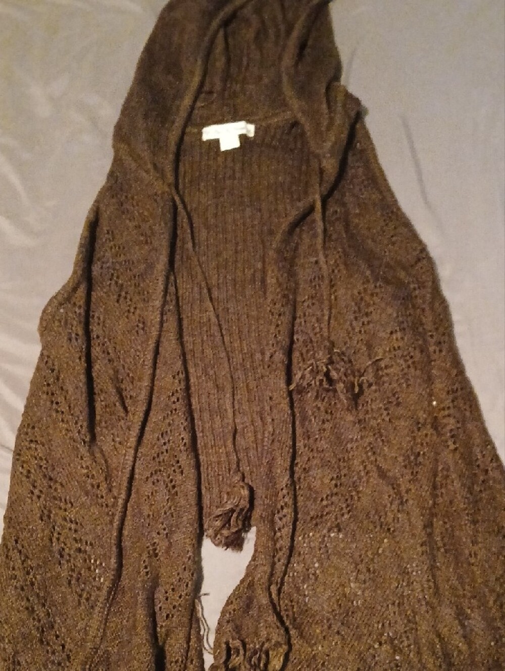 Women’s Fringe Knit Vest- Dark Brown - Picture 5 of 5